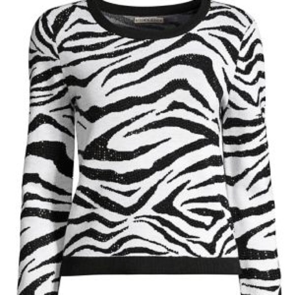 SOLD Alice  & Olivia Connie Crystal Zebra Sweater - Picture 2 of 7